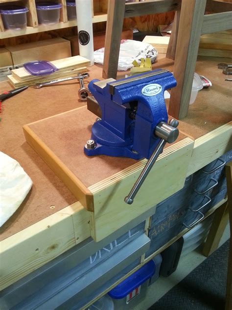 In this video, Ed Pirnik shows you how to mount one to your workbench, using a spacer block and a full length inside jaw apron. . Removable bench vise mounting ideas